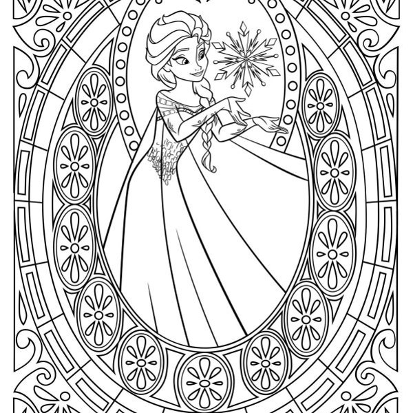 20 Digital Anna & Elsa Frozen Colouring Pages