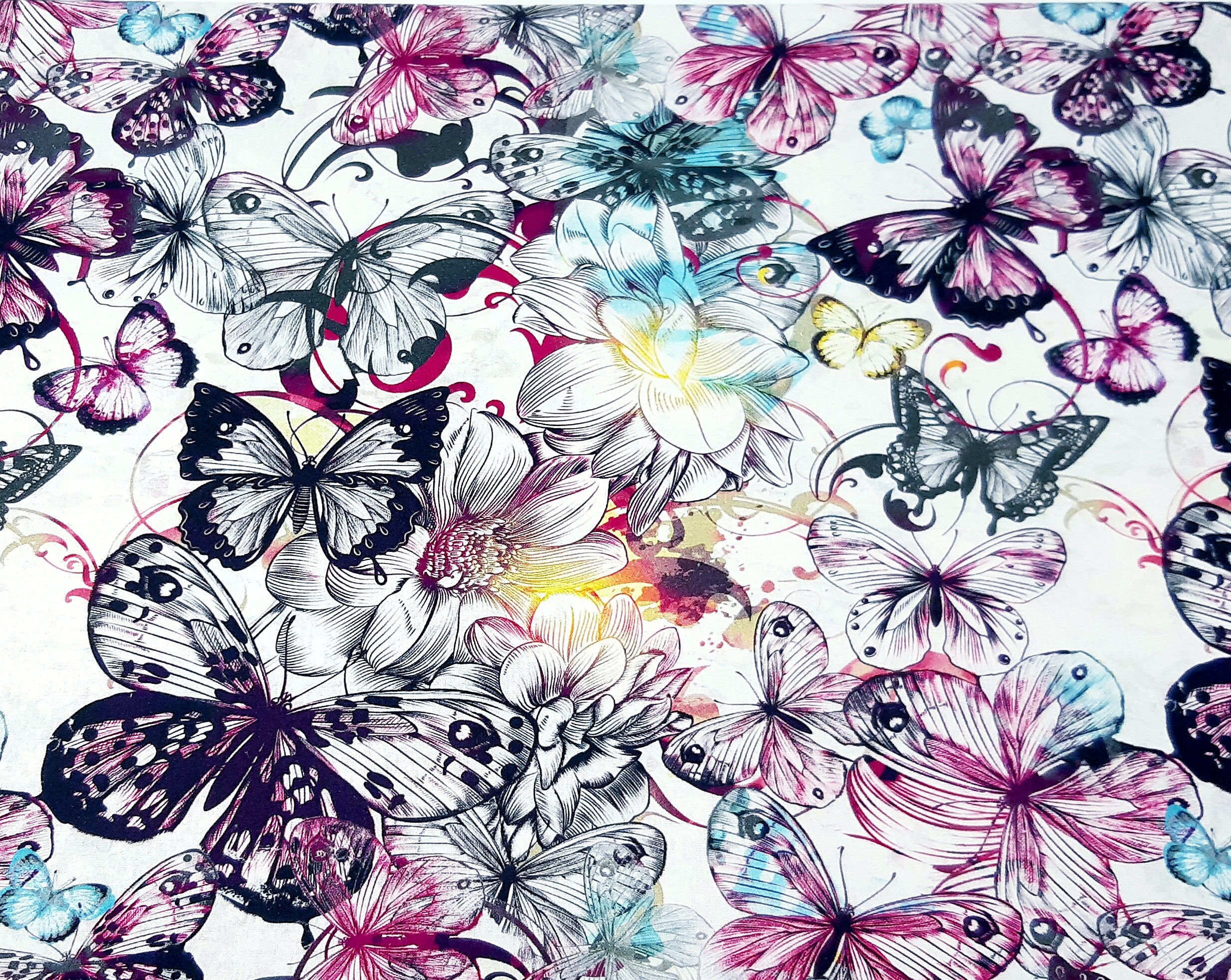 Flutterby papillons 100% Coton Tissu Craft & Robe Matériau Flutterby papillons 100% Coton Tissu Craft & Robe Matériau