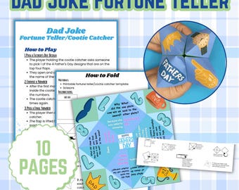 Dad Jokes Fortune Teller - Cootie Catcher - Printable - Instant Download - Father's Day