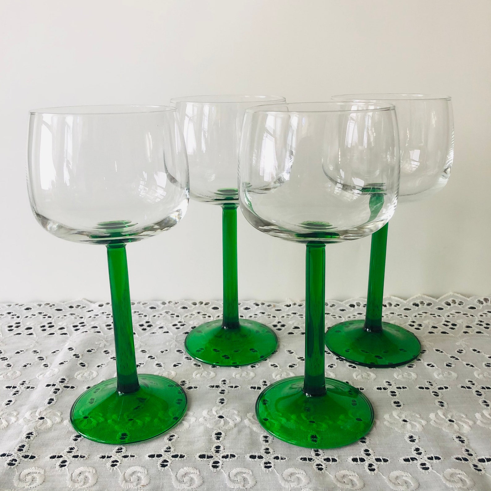 vintage green stem wine glasses vintage green stem wine glasses