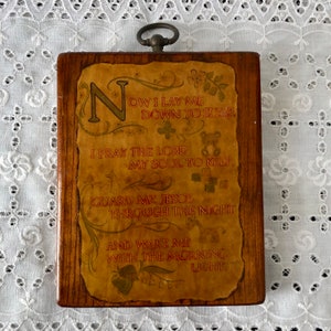 Vintage Children’s Nightly Prayer Wooden Wall Plaque