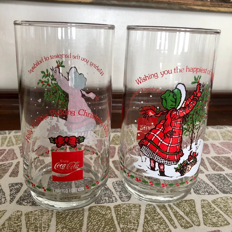 holly hobbie coke christmas glasses