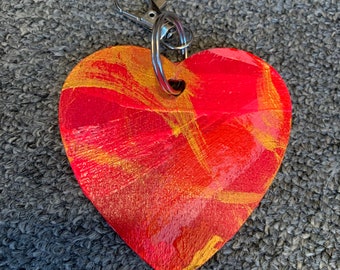 Valentine key chain painted by Schultz and Wilhelmina