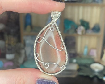 Polychrome Jasper Wire-Wrapped Pendant