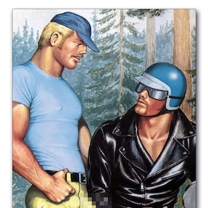 Tom de Finlandia Postal Impresión "CAMPING" (gay, vintage, culturistas, curtidores)