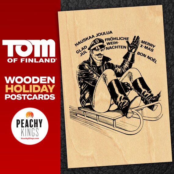 Tom of Finland Wooden Holiday Postcards (gay, Christmas Cards