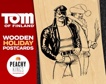 Tom of Finland Wooden Holiday Postcards (gay, Christmas Cards