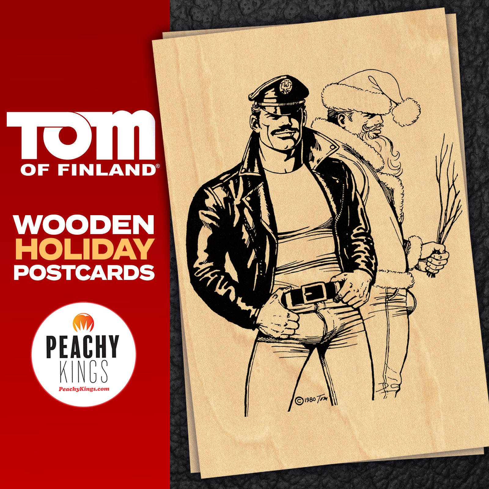 Tom of Finland Wooden Holiday Postcards (gay, Christmas Cards