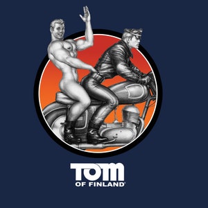 Camiseta Tom of Finland &quot;Easy Rider Biker&quot; (gay, pantalones de cuero, moto, hombre, estampado)