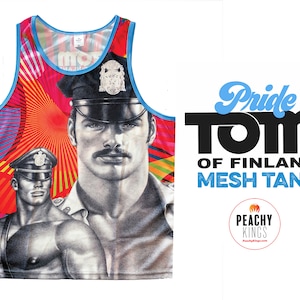 Tom of Finland Tank Top — &quot;PRIDE ’23&quot;  (mesh, shirt, gay, leather pants)