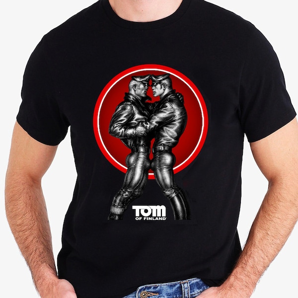 Tom of Finland T Shirt - LeatherMan (gay, pantalon en cuir, bottes, kinky, imprimé, homme)