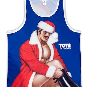 Tom of Finland &quot;Santa Baby&quot; Mesh Tank Top — (gay, queer, Christmas)