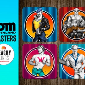 Tom of Finland Coasters (Gay, Queer, Leather pants, Men)