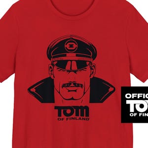 Tom of Finland Leather Dude T-Shirt RED - (gay, leather pants, leathermen, queer)