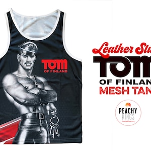 Tom of Finland Tank Top — &quot;Leather Stud&quot;  (mesh, shirt, gay, leather pants,)