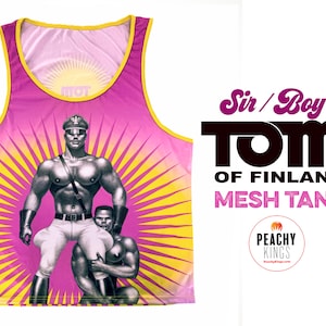 Tom of Finland Mesh Tank Top — &quot;Sir/Boy&quot;  (gay, leather pants, black, men)