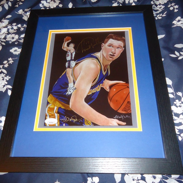 Chris Mullin Autographed 8x10 Photo Framed & Matted Golden State Warriors Hall of Fame Dream Team