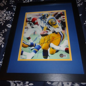Eric Dickerson Autographed 8x10 Photo Framed & Matted Los Angeles Rams Hall of Famer