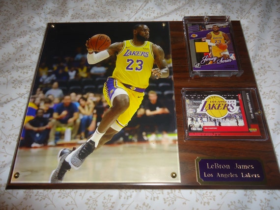 Lebron James Plaque With Game Used Jersey Card Los Angeles 