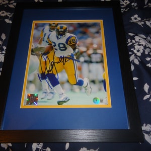 Marshall Faulk Autographed 8x10 Photo Framed St. Louis Rams