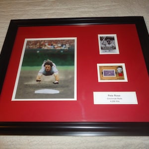 Carta autografata di Pete Rose e carta di maglia dei Cincinnati Reds
