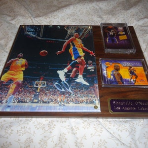 Shaquille O&#39;Neal Plaque With Game Used Jersey Card Los Angeles Lakers