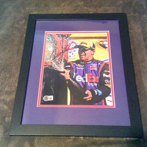 Denny Hamlin Autographed 8x10 Matted In An 11x14 Frame NASCAR