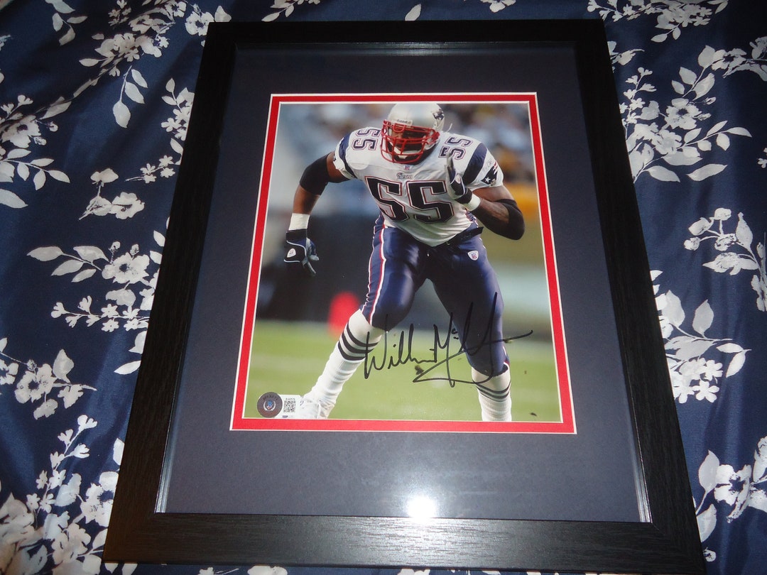 Willie Mcginest Autographed 8x10 Photo Framed & Matted New England