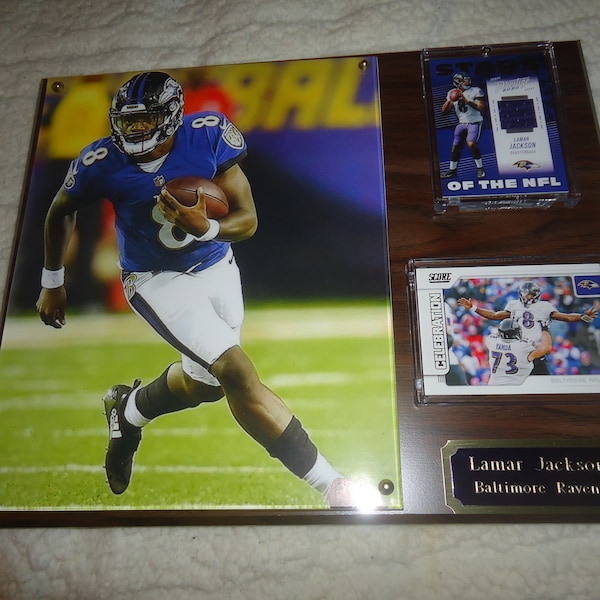 Lamar Jackson Plaque With Event Worn Jersey Card Baltimore Ravens