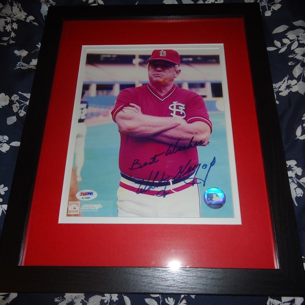 Whitey Hersog Autographed 8x10 Photo Framed & Matted St Louis Cardinals