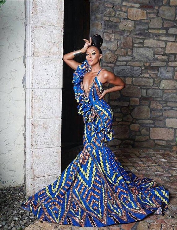 African Ankara Long Dress Ankara Prom 