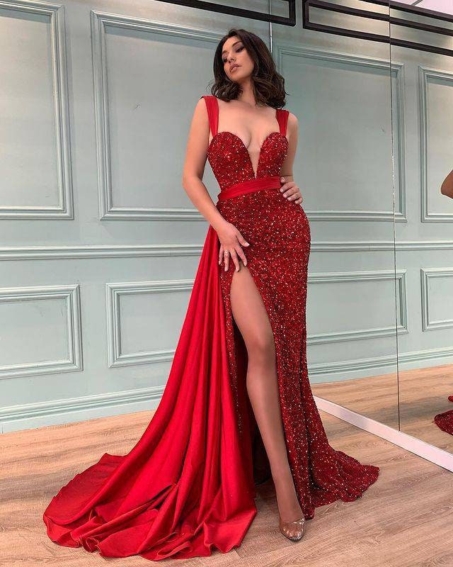 red dresses for prom