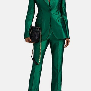 Female 2piece Emerald Green Blazer Suit 