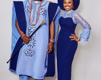 African wedding attire , Agbada outfit , African bride