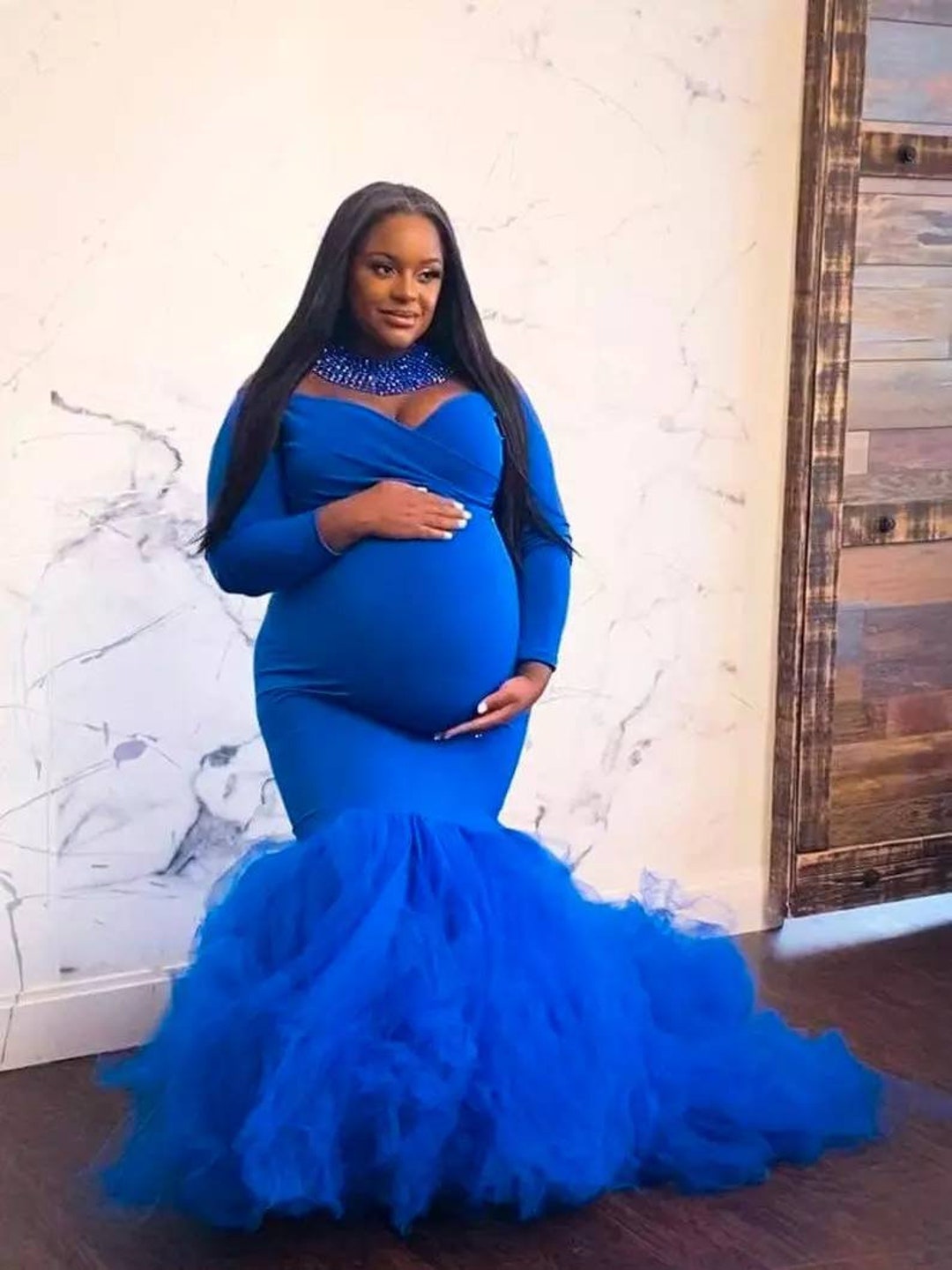 Maternity Mermaid Dress , Blue Tulle Maternity Dress - Etsy