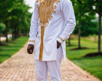 African men attire, African men wedding, Traditional African Male attire, Traditional wear, African men's wear, African wedding.