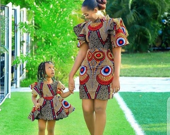 Vestidos de Ankara madre e hija africano vestido - Etsy España