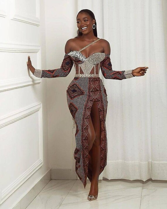 African Print Wedding Dress Ankara Prom Dress African Queen Dress Bridal Dress Prom Dress Engagement Dress Etsy