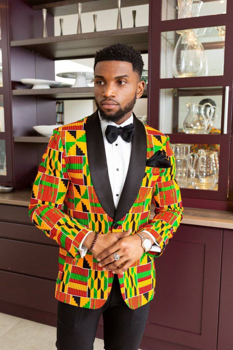 African print suit. prom akbar suit Ankara long sleeve suit Etsy