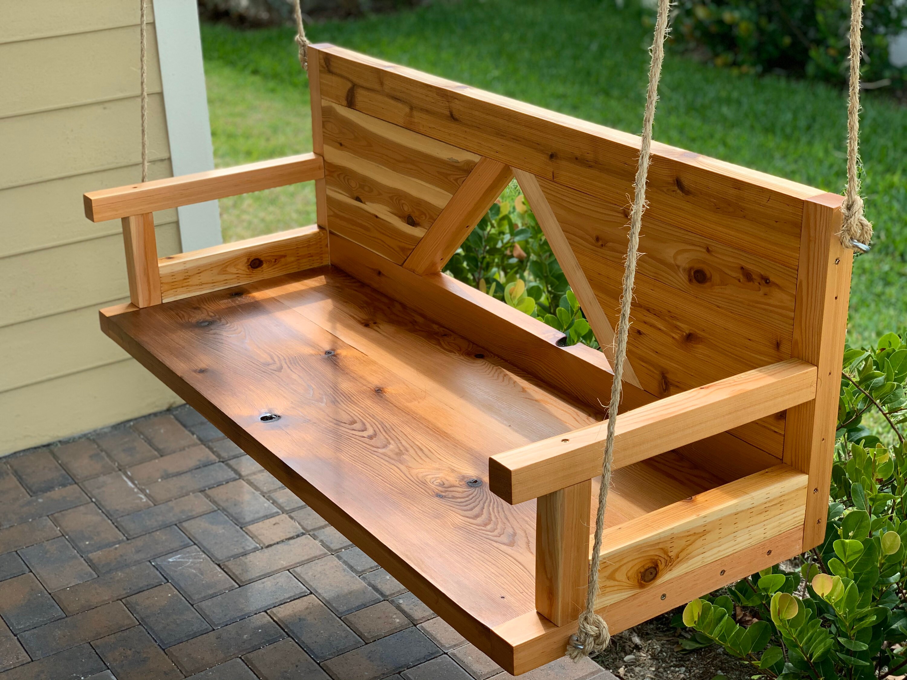 Columpio de porche de madera de cedro | Etsy