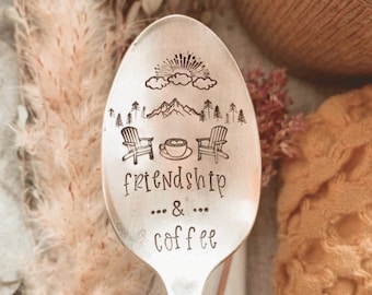 FRIENDSHIP and COFFEE, intention spoon, beat friend, love, friendship, universe, coffee & tea lover, get well, thinking of you, valentines