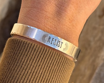Hand Stamped Aluminum Resist Bracelet, Equality Cuff MINNESOTA FUNDRAISER