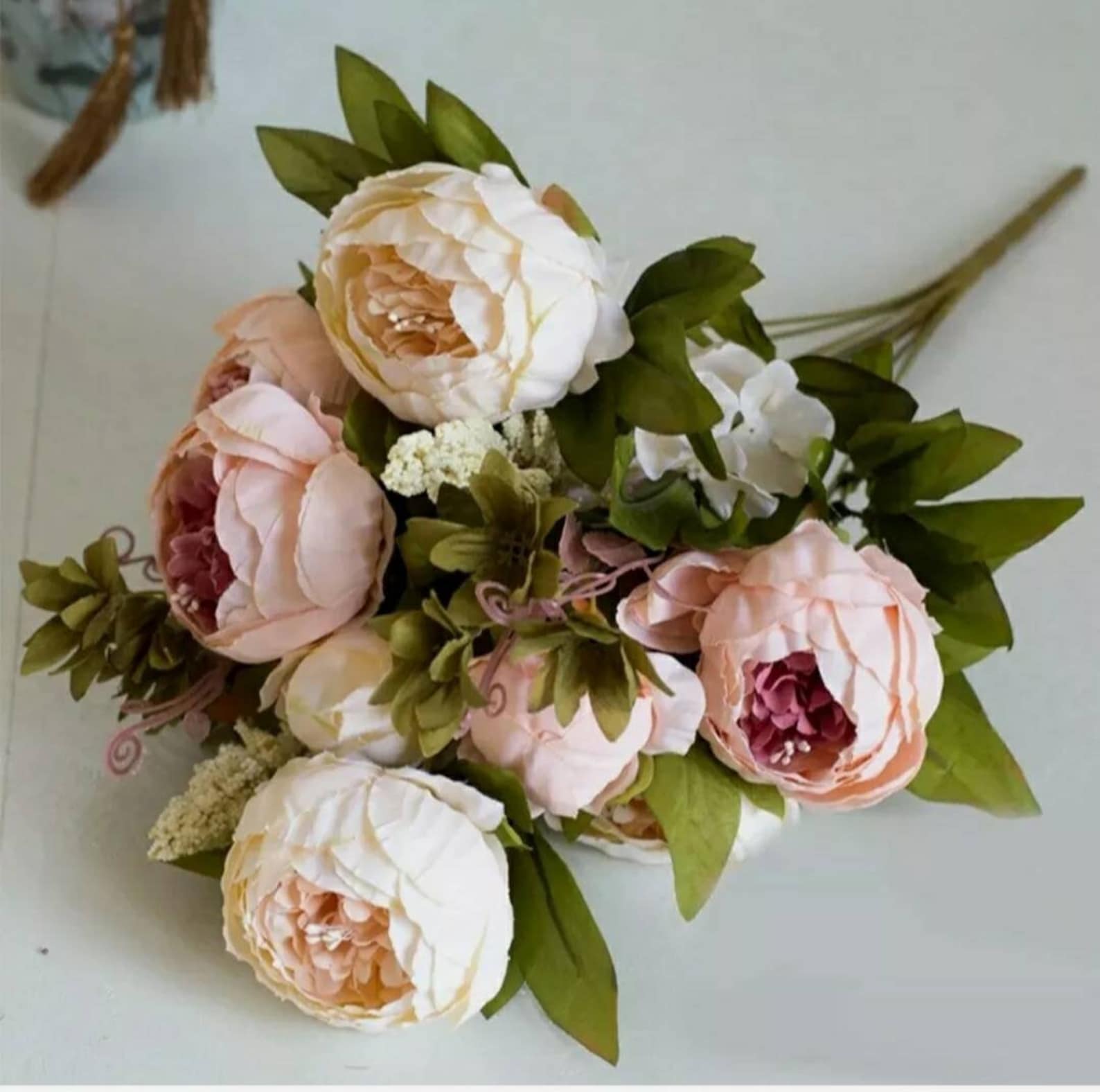 13 head silk Peony artificial flowers home decor party decor 7 Etsy