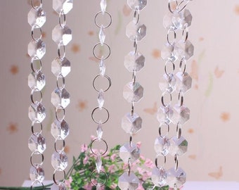 1M Glass Crystal Bead Garland l Chandelier l Hanging l Wedding l Light Decor