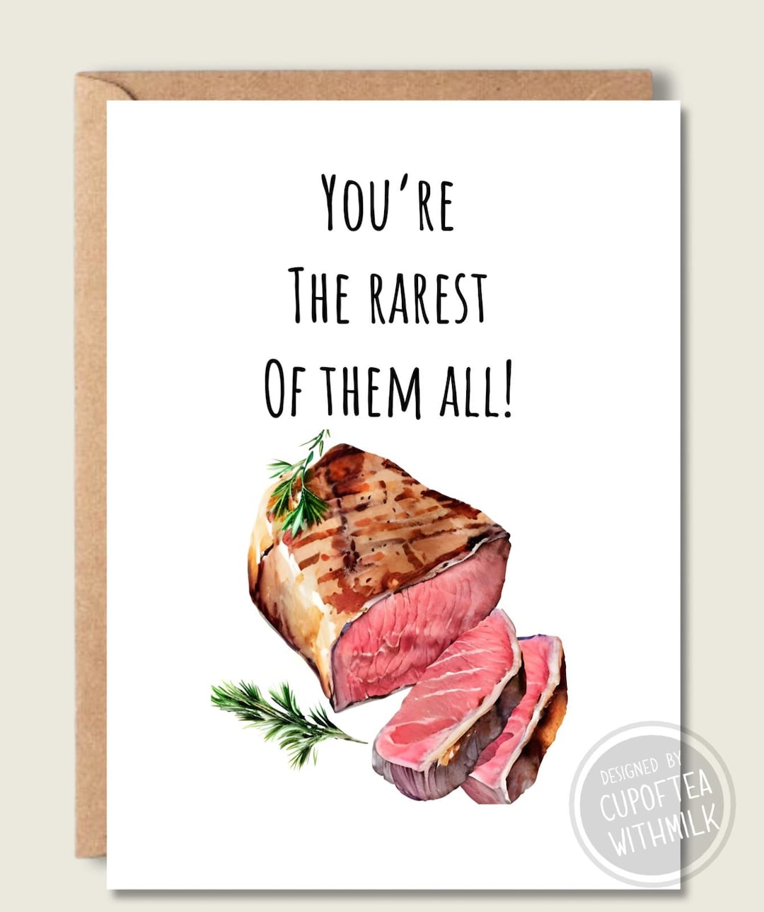 Steak Pun Card Happy Birthday Card Greeting Card Etsy