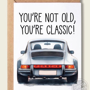 Porsche 911 Inspired - Car lovers - Happy Birthday Card - Greeting Card - birthday Gift