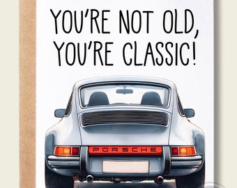 Porsche 911 Inspired - Car lovers - Happy Birthday Card - Greeting Card - birthday Gift