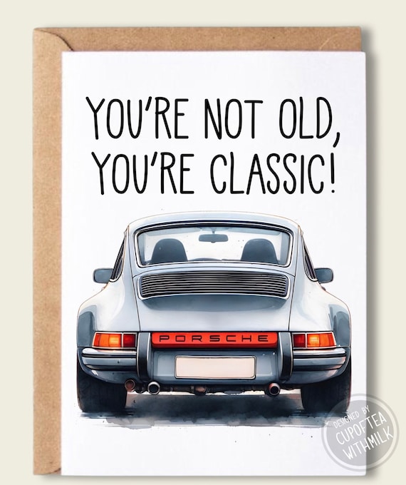 Porsche 911 Inspired - Car Lovers - Happy Birthday Card - Greeting