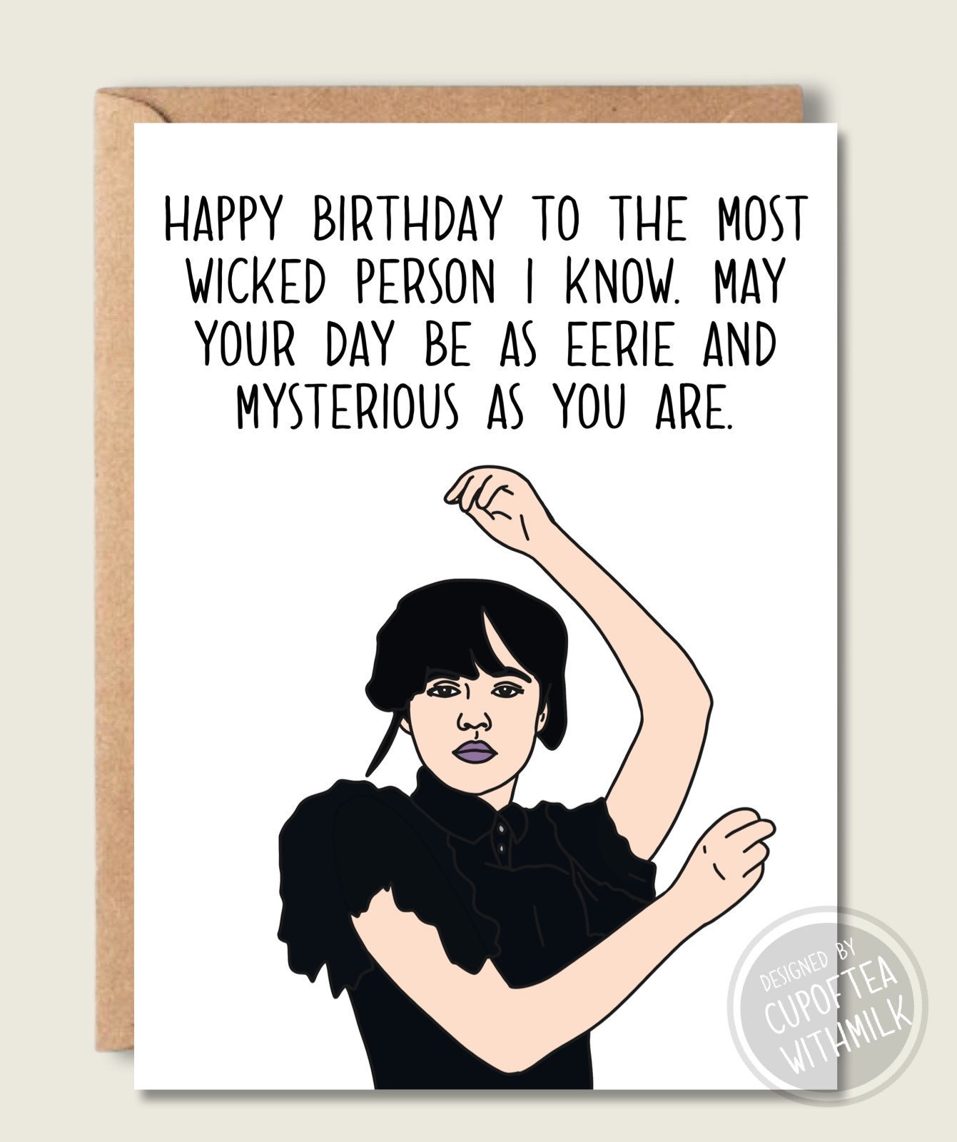 Funny Wednesday Addams Inspired Birthday Card Happy Birthday - Etsy