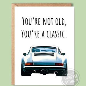 Classic Porsche Inspired - Car lovers - Happy Birthday Card - Greeting Card - birthday Gift